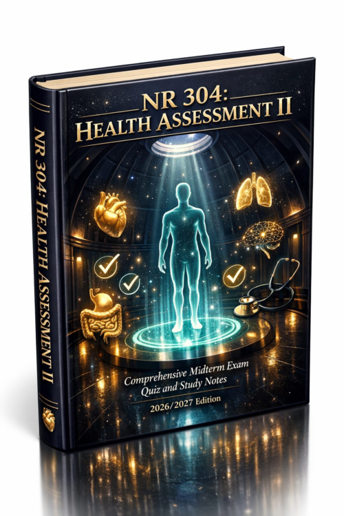 NR 304 Health Assessment II Comprehensive Midterm Exam Quiz and Study Notes 2026/2027