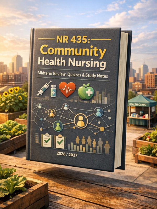 Create a highly (4) NR 435 Community Health Nursing Midterm Review, Quizzes & Study Notes 2026/2027