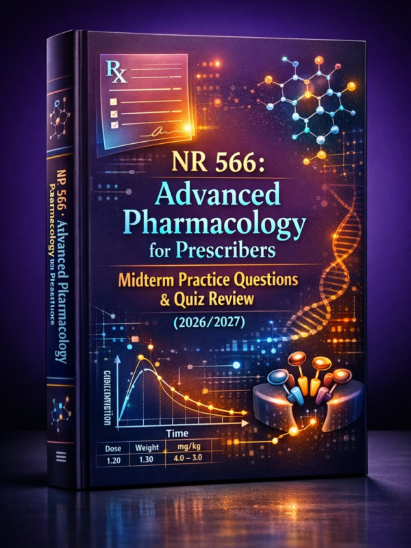 Create a polish (31) NR 566 Advanced Pharmacology for Prescribers Midterm Practice Questions & Quiz Review 2026/2027