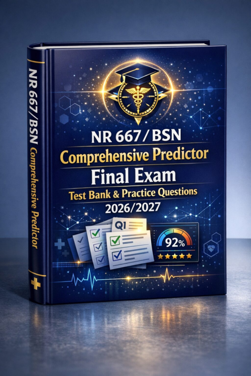 Create a polish (33) NR 667 BSN Comprehensive Predictor Final Exam Test Bank & Practice Questions 2026/2027