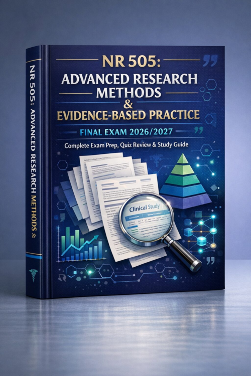 NR 505 Advanced Research Methods & Evidence-Based Practice Final Exam Prep, Quiz Review & Study Guide 2026/2027