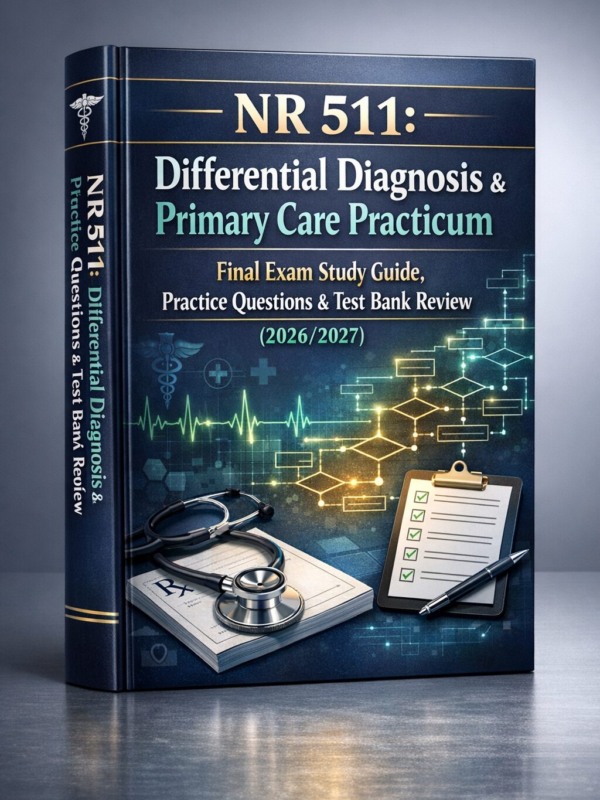 Create a polish (43) NR 511 Differential Diagnosis & Primary Care Practicum Final Exam Study Guide, Practice Questions & Test Bank Review 2026/2027