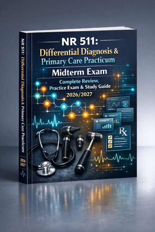 NR 511 Differential Diagnosis & Primary Care Practicum Midterm Exam Review, Practice Exam & Study Guide 2026/2027