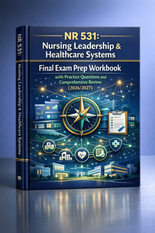 NR 531 Nursing Leadership & Healthcare Systems Final Exam Prep Workbook with Practice Questions 2026/2027