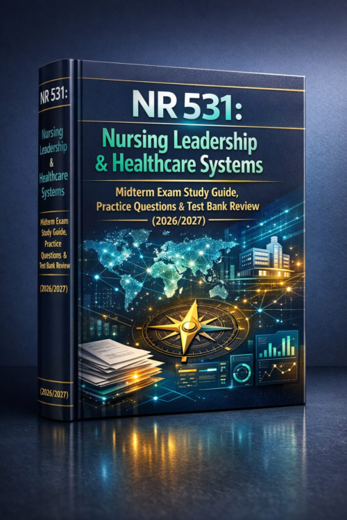 NR 531 Nursing Leadership & Healthcare Systems Midterm Exam Study Guide, Practice Questions & Test Bank Review 2026/2027