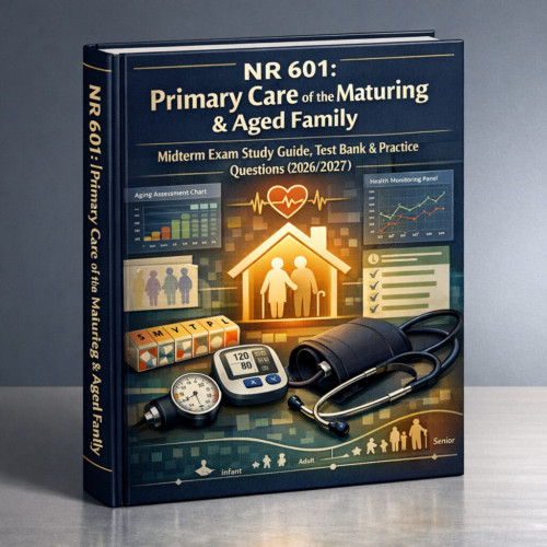 NR 601 Primary Care of the Maturing & Aged Family Midterm Exam Study Guide, Test Bank & Practice Questions 2026/2027