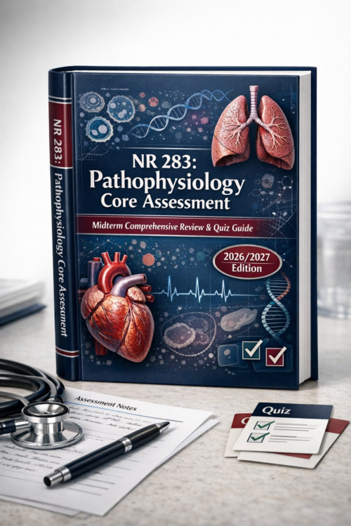 NR 283 Pathophysiology Core Assessment Midterm Review and Quiz Guide 2026/2027