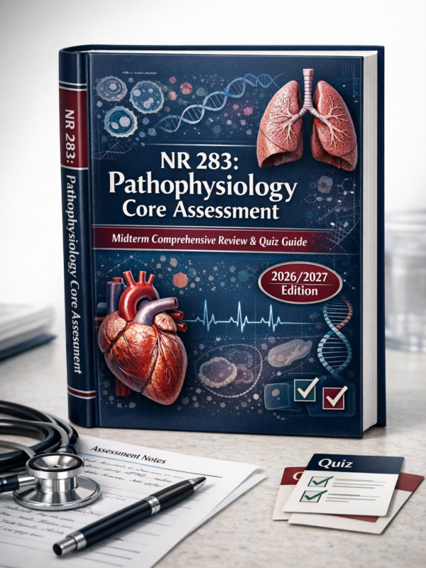 NR 283 Pathophysiology Core Assessment Midterm Review and Quiz Guide 2026/2027