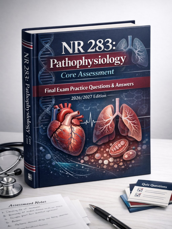 NR 283 Pathophysiology Core Assessment Final Exam Practice Questions & Answers 2026/2027