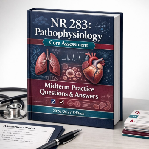 NR 283 Pathophysiology Core Assessment Midterm Practice Questions & Answers 2026/2027