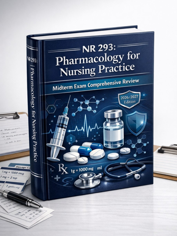 NR 293 Pharmacology for Nursing Practice Midterm Exam Comprehensive Review 2026/2027