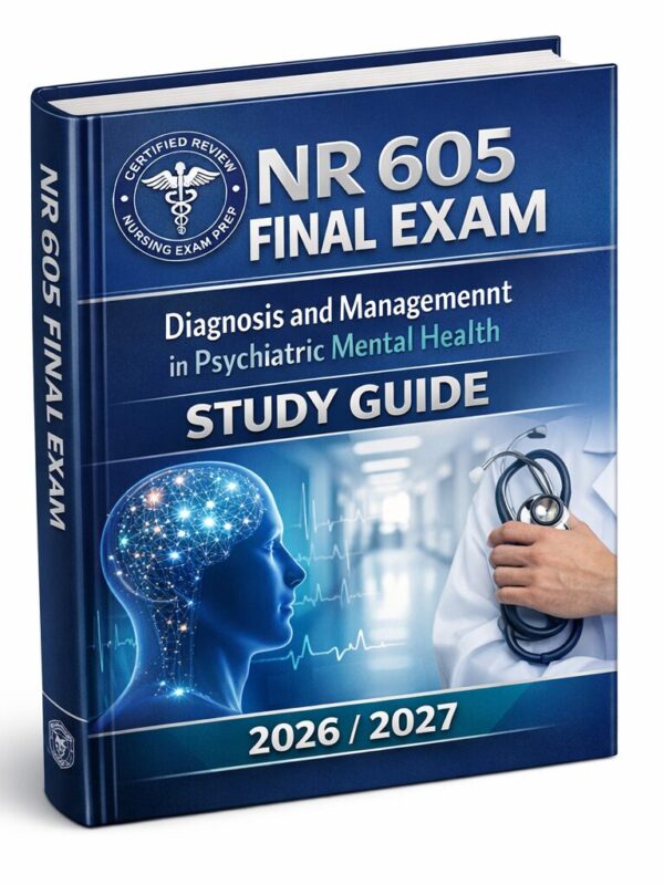 Create a premiu (19) NR 605 Final Exam Diagnosis and Management in Psychiatric Mental Health 2026/2027 | Practice Questions & Test Bank Review