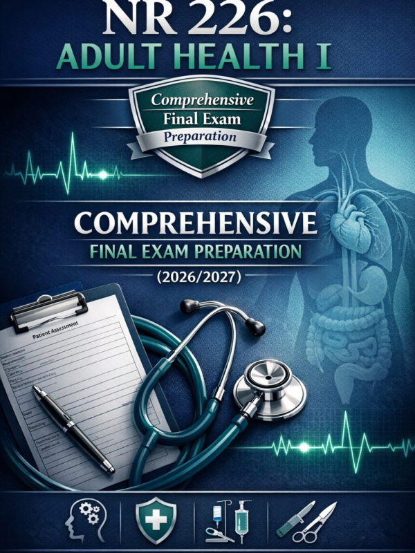 Create a premiu (2) NR 226 Adult Health I Comprehensive Final Exam Preparation Guide 2026/2027