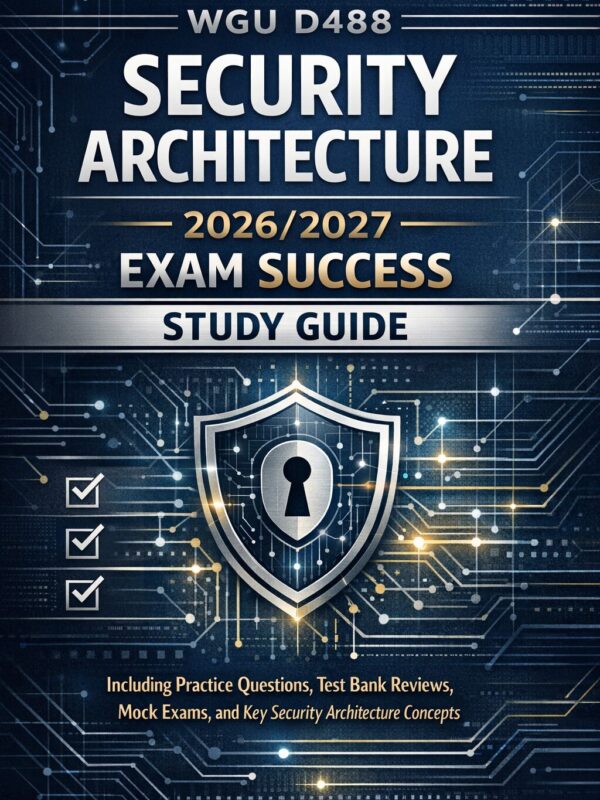WGU D488 Security Architecture Study Guide 2026/2027 with Mock Exams & Practice Questions