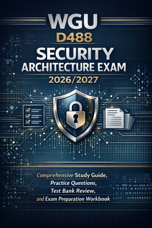 WGU D488 Security Architecture Exam Study Guide 2026/2027 with Practice Questions & Workbook
