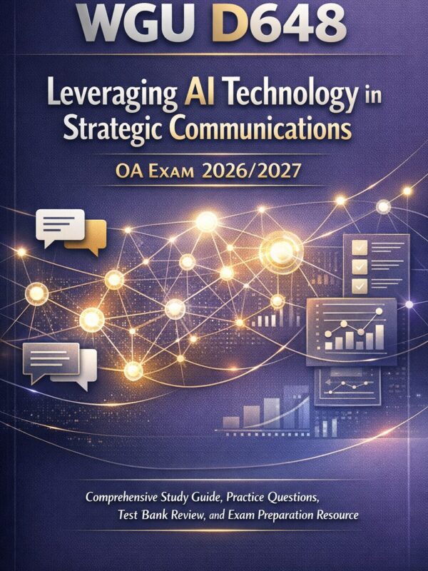 WGU D648 AI Technology Strategic Communications OA Study Guide 2026/2027 with Practice Questions
