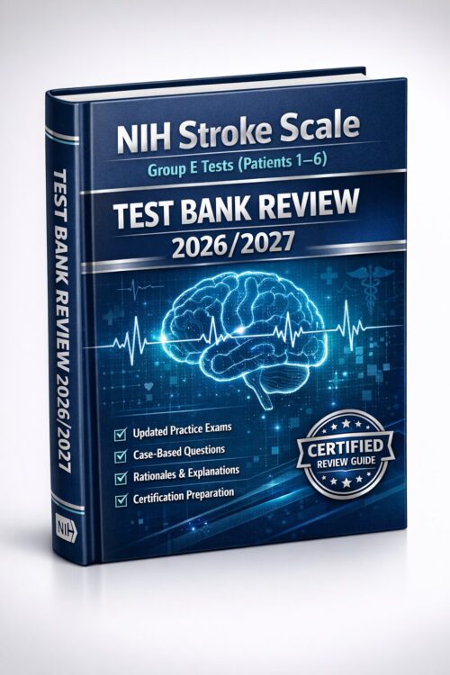 Create a premiu - 2026-07-15T233927.847 NIH Stroke Scale Group E Tests (Patients 1–6) 2026/2027: Updated Practice Exams, Case Questions & Rationales