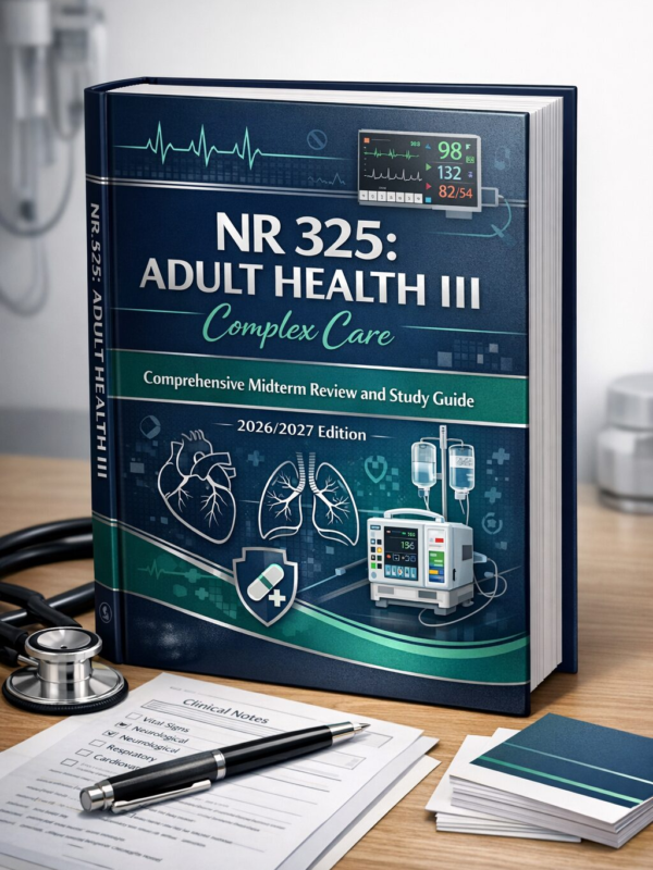 NR 325 Adult Health III Complex Care Comprehensive Midterm Review and Study Guide 2026/2027