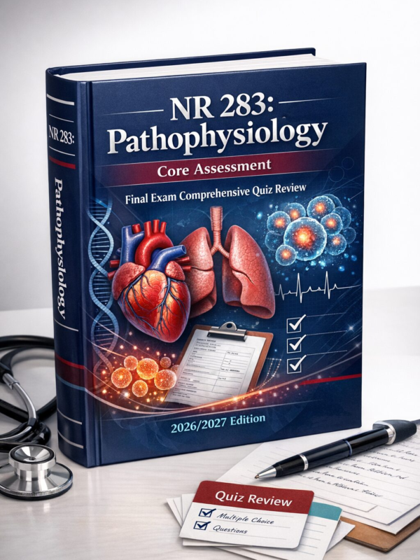 NR 283 Pathophysiology Core Assessment Final Exam Comprehensive Quiz Review 2026/2027