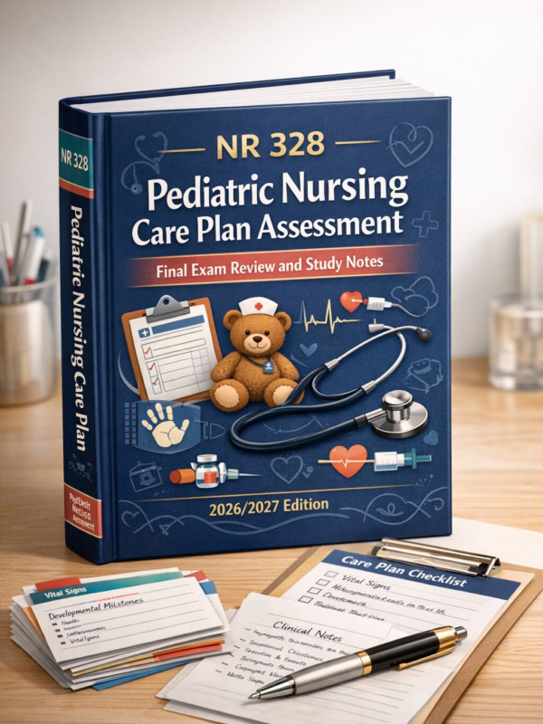 Create a premiu (33) NR 328 Pediatric Nursing Care Plan Assessment Final Exam Review and Study Notes 2026/2027