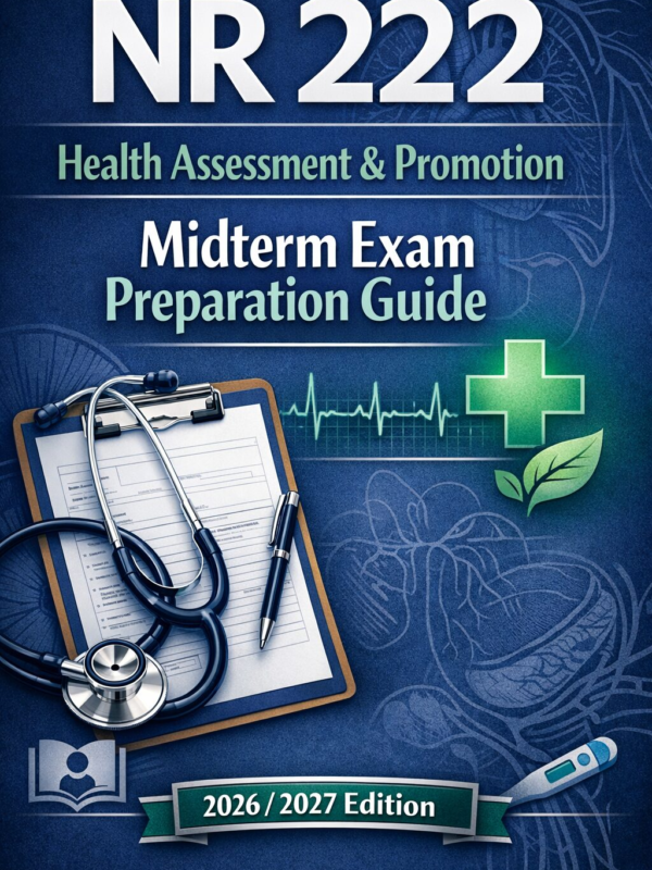 NR 222 Health Assessment & Promotion Midterm Exam Preparation Guide 2026/2027