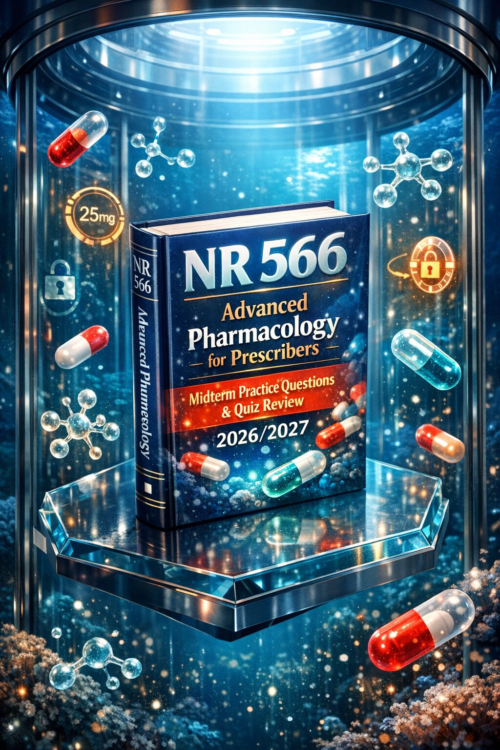NR 566 Advanced Pharmacology for Prescribers Midterm Practice Questions & Quiz Review 2026/2027