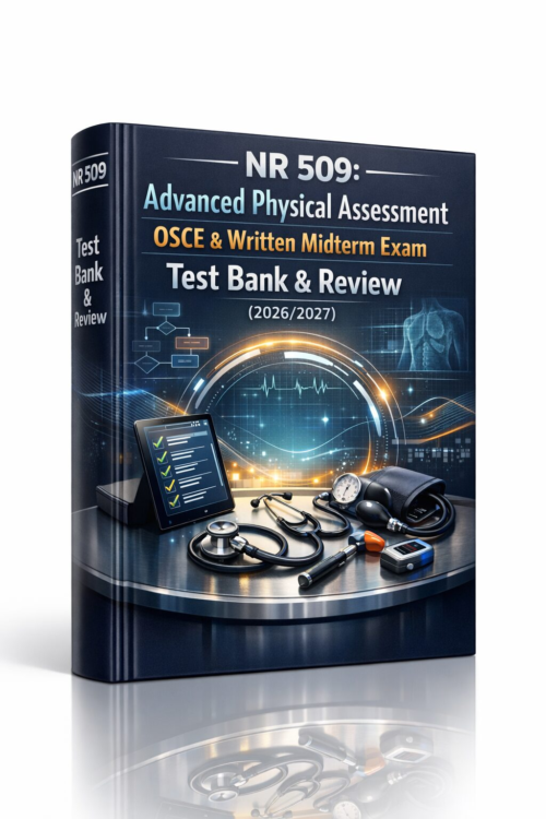 NR 509 Advanced Physical Assessment OSCE & Written Midterm Exam Test Bank and Review 2026/2027