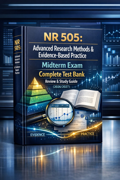 NR 505 Advanced Research Methods & Evidence-Based Practice Midterm Test Bank Review & Study Guide 2026/2027