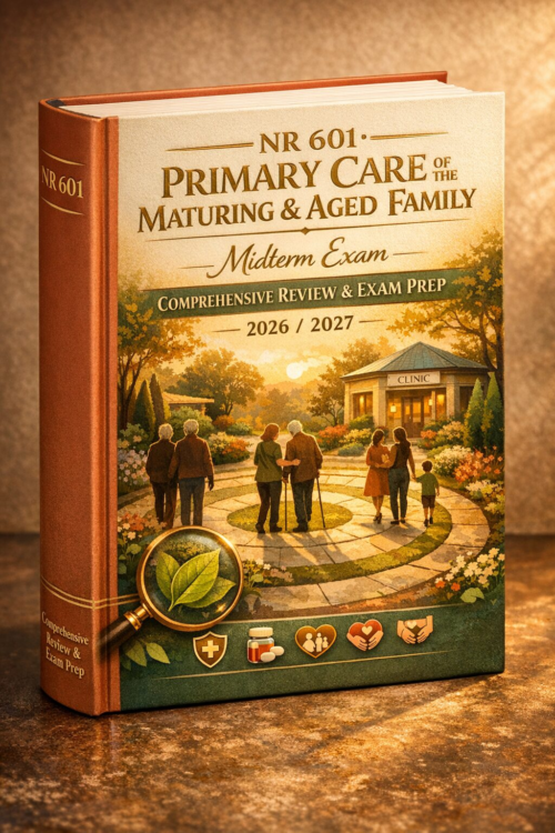 NR 601 Primary Care of the Maturing & Aged Family Midterm Exam Review & Prep 2026/2027