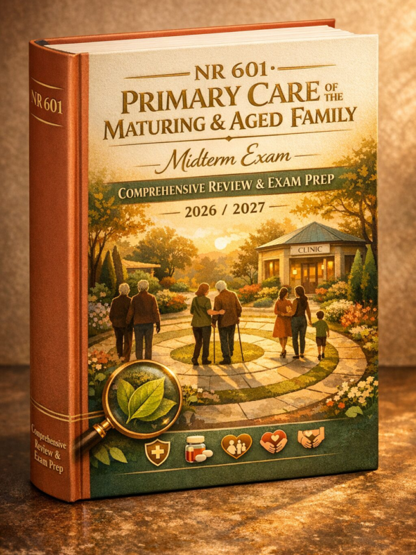 NR 601 Primary Care of the Maturing & Aged Family Midterm Exam Review & Prep 2026/2027