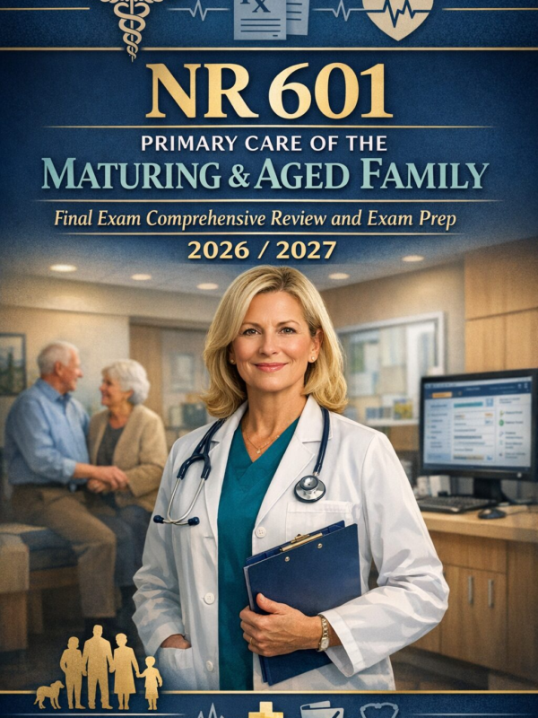 NR 601 Primary Care of the Maturing & Aged Family Final Exam Review 2026/2027