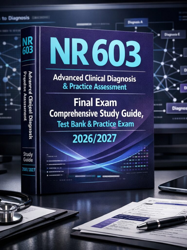 NR 603 Final Exam Study Guide 2026/2027 | Test Bank & Clinical Practice Exam
