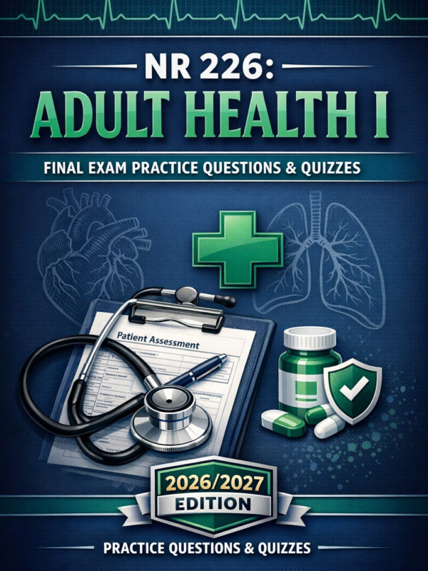 Create a premiu (8) NR 226 Adult Health I Final Exam Practice Questions and Quizzes 2026/2027