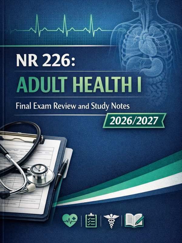 Create a profes (1) NR 226 Adult Health I Final Exam Review and Study Notes 2026/2027