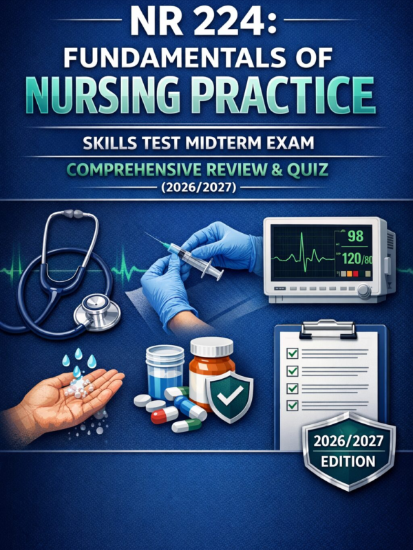 NR 224 Fundamentals of Nursing Practice Skills Midterm Exam Review and Quiz 2026/2027