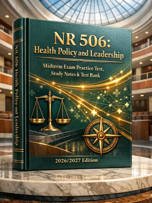 Create a unique (26) NR 506 Health Policy & Leadership Midterm Practice Test, Study Notes & Test Bank 2026/2027