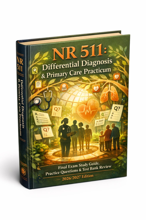 NR 511 Differential Diagnosis & Primary Care Practicum Final Exam Study Guide, Practice Questions & Test Bank Review 2026/2027