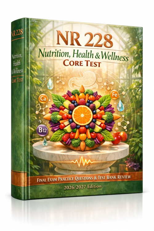 NR 228 Nutrition, Health & Wellness Core Test Final Exam Practice Questions & Test Bank Review 2026/2027