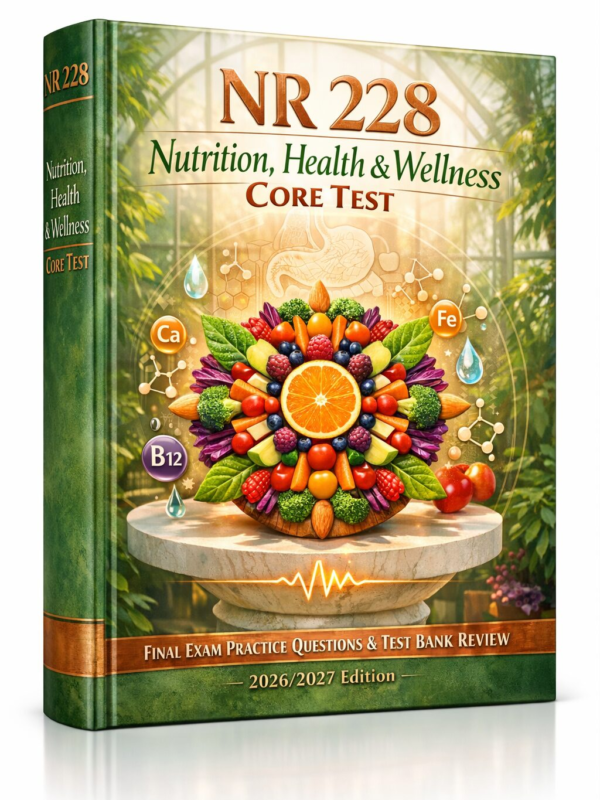 NR 228 Nutrition, Health & Wellness Core Test Final Exam Practice Questions & Test Bank Review 2026/2027
