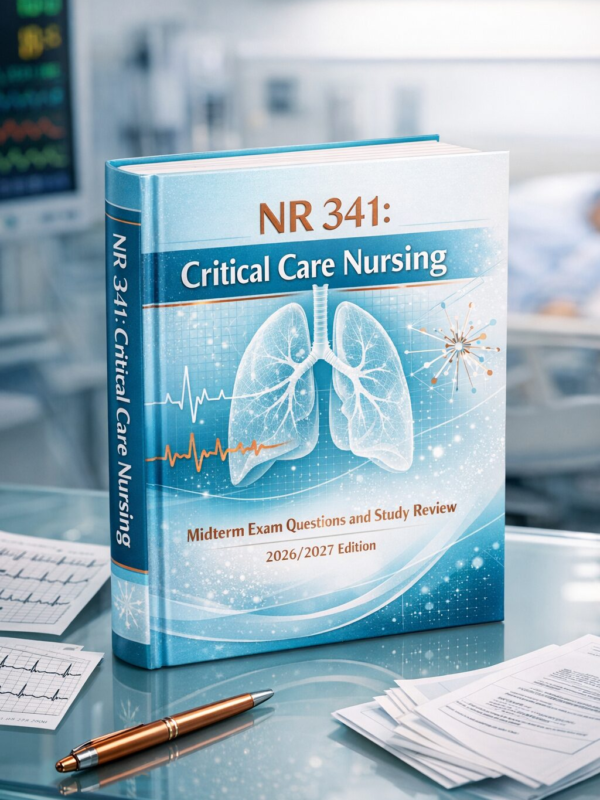 Create a unique (3) NR 341 Critical Care Nursing Midterm Exam Questions & Study Review 2026/2027