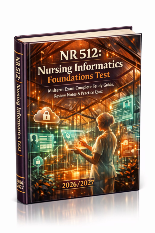 NR 512 Nursing Informatics Foundations Midterm Exam Study Guide, Review Notes & Practice Quiz 2026/2027