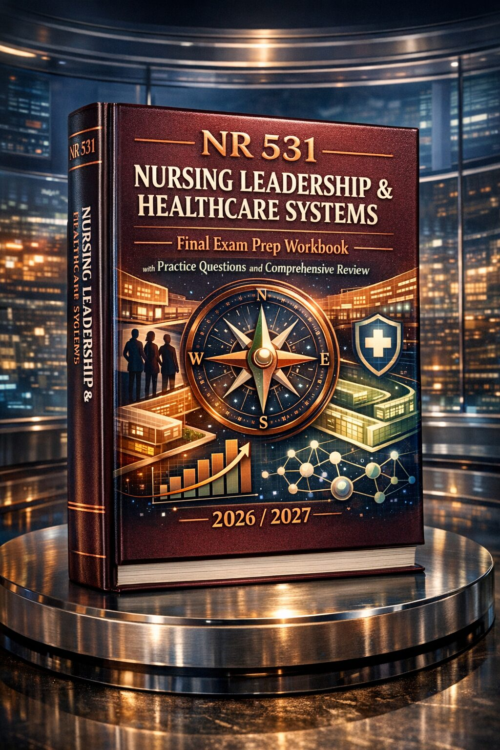 NR 531 Nursing Leadership & Healthcare Systems Final Exam Prep Workbook with Practice Questions 2026/2027