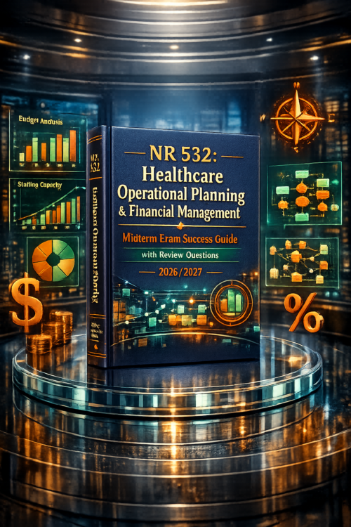Create a unique (36) NR 532 Healthcare Operational Planning & Financial Management Midterm Exam Success Guide with Review Questions 2026/2027