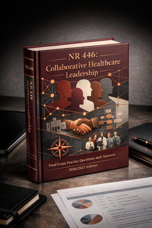 Create a unique (5) NR 446 Collaborative Healthcare Leadership Final Exam Practice Questions & Answers 2026/2027