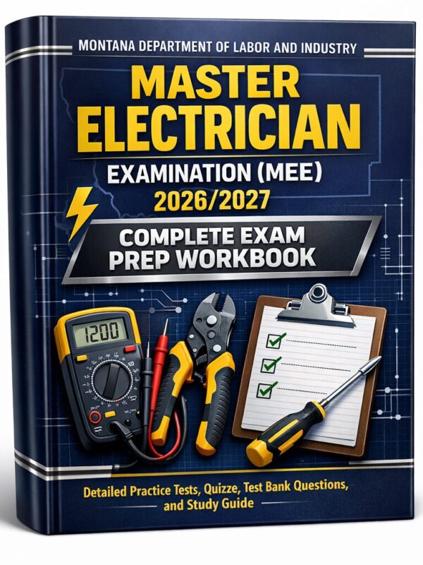 Premium 3D book (3) Montana Department of Labor and Industry Master Electrician Examination (MEE) 2026/2027 Complete Exam Prep Workbook