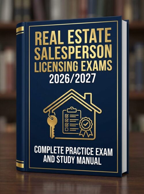 Premium 3D port (15) Real Estate Salesperson Licensing Exams 2026/2027: Complete Practice Exam & Study Manual
