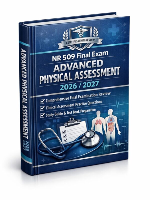 Premium 3D port (5) NR 509 Final Exam 2026/2027: Advanced Physical Assessment Review, Practice Questions & Test Bank Prep