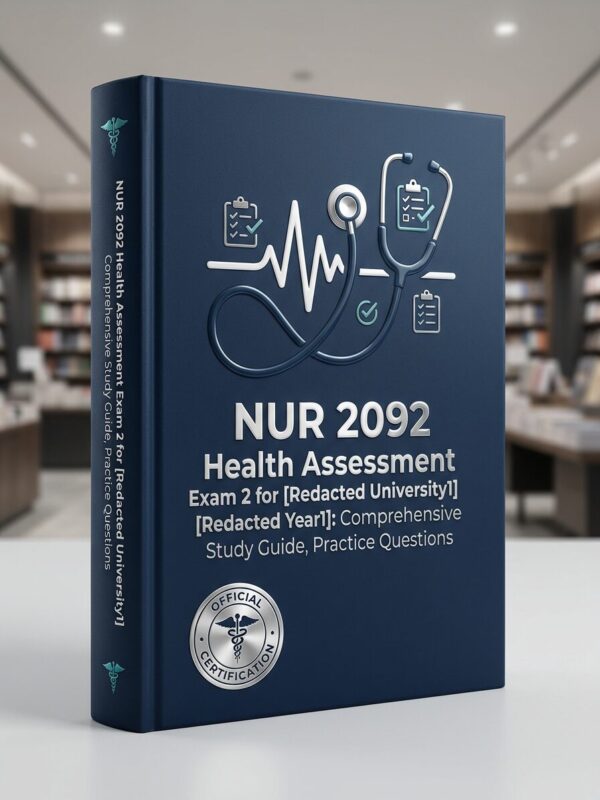 Premium 3D port (6) NUR 2092 Health Assessment Exam 2 2026/2027: Comprehensive Study Guide, Practice Questions & Test Bank Review