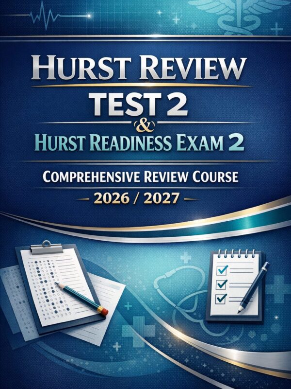 Hurst Review Test 2 & Hurst Readiness Exam 2 Comprehensive Review Course 2026/2027