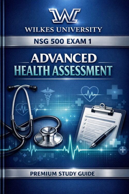 Premium nursing (4) Wilkes University NSG 500 Exam 1 Advanced Health Assessment Study Guide 2026/2027